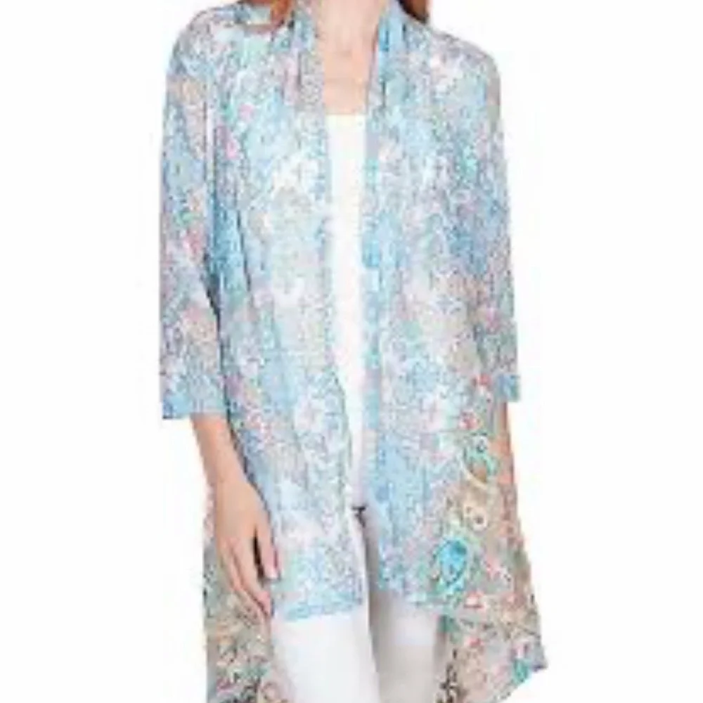 Ruby Rd. Floral Sheer Kimono - Picture 1 of 5